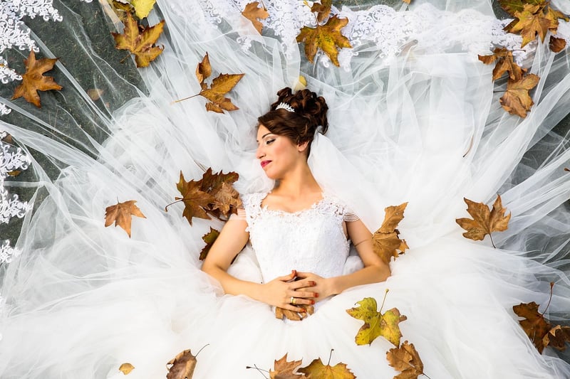 Woman in Floral Mermaid Gown